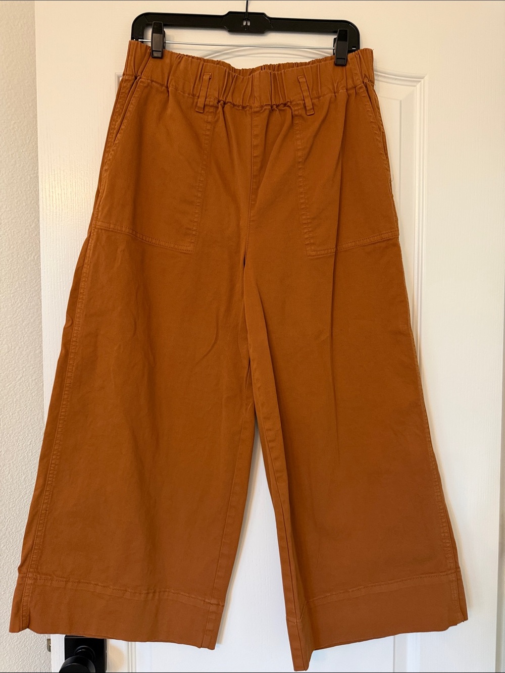 J Crew Wide Leg Pull On Chino Pants